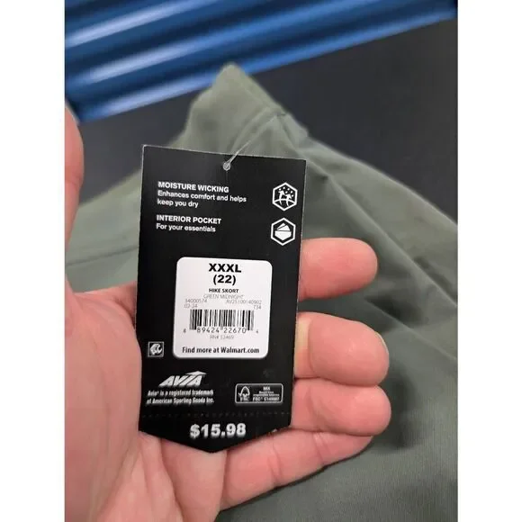 NWT Avia Cargo Skirt Hike Skort Casual Green Midnight Mini Skirt Side Slit High - Picture 5 of 8